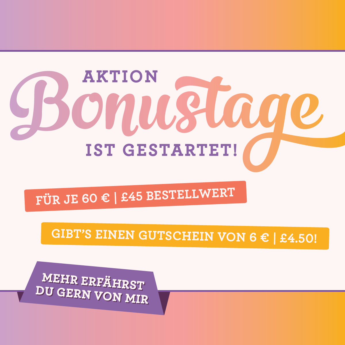 Read more about the article Aktion Bonustage – im August gibt es wieder Stampin‘ Up! Gutscheine