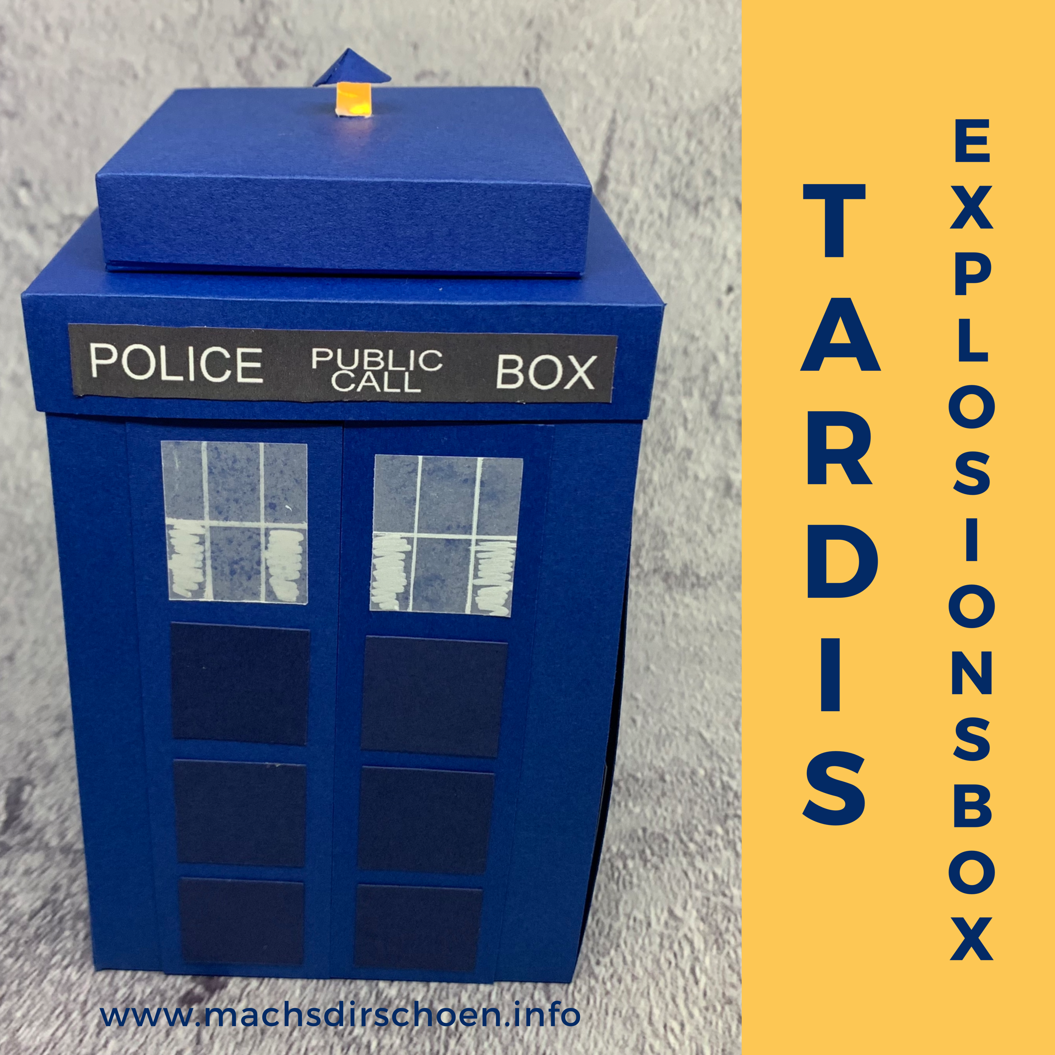 Read more about the article Eine Tardis Explosionsbox in Blaubeere mit LED Beleuchtung