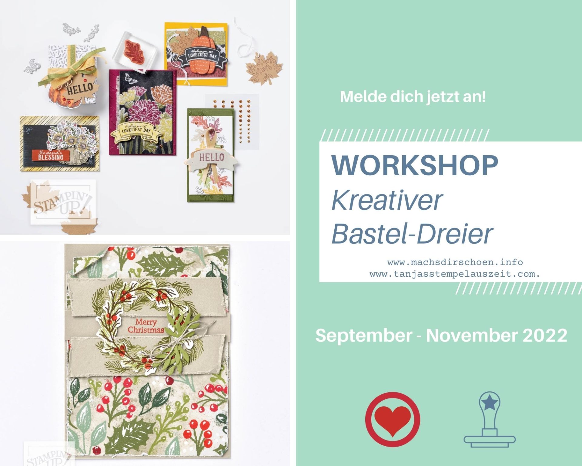 Read more about the article September bis November 2022 – der kreative „Bastel-Dreier“ geht in die 3. Runde- buche deine kreative Auszeit!