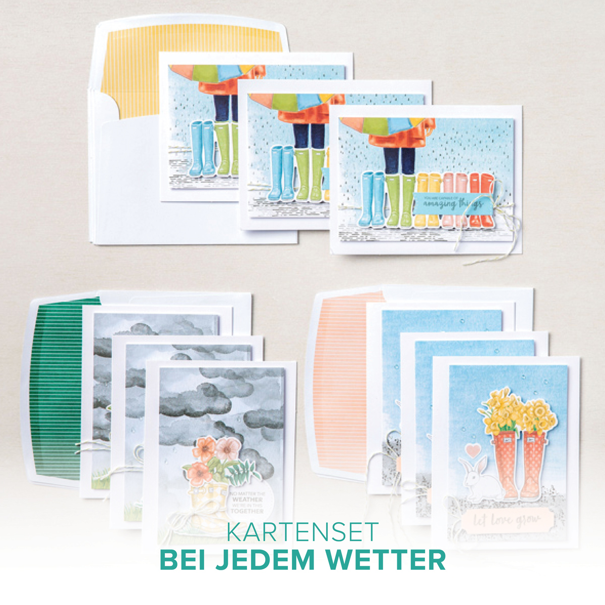 Read more about the article Stampin‘ Up! Komplettset / KARTENSET BEI JEDEM WETTER