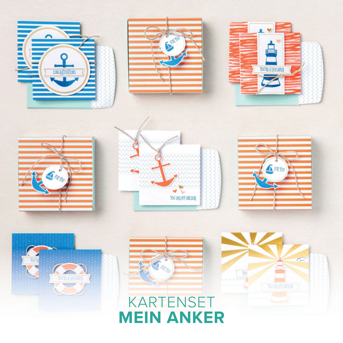 Read more about the article Stampin‘ Up!  Komplettsets / KARTENSET MEIN ANKER