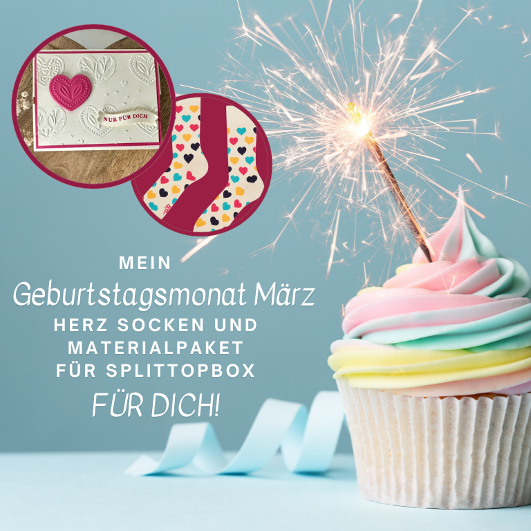 Read more about the article Mein Geburtstagsmonat März – Herz Socken und Materialpaket für Splittopbox