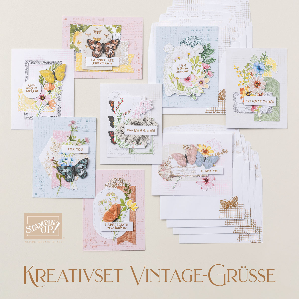 Mehr über den Artikel erfahren Stampin‘ Up! Komplettsets / KREATIVSET VINTAGE-GRÜSSE