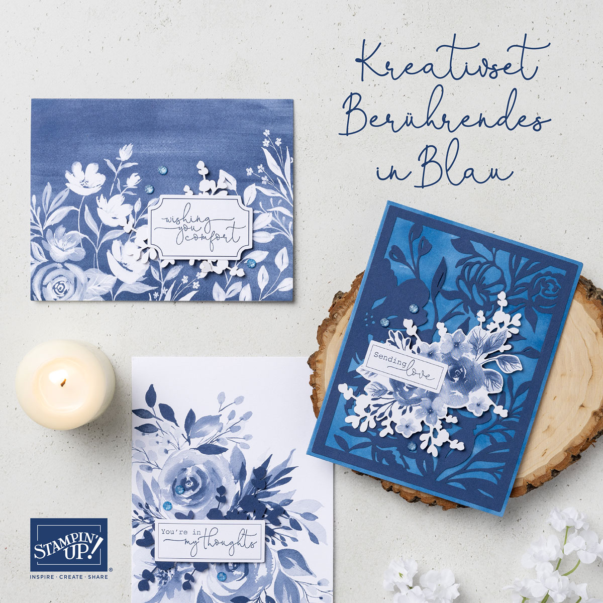 Mehr über den Artikel erfahren Stampin‘ Up! Komplettsets / KREATIVSET BERÜHRENDES IN BLAU