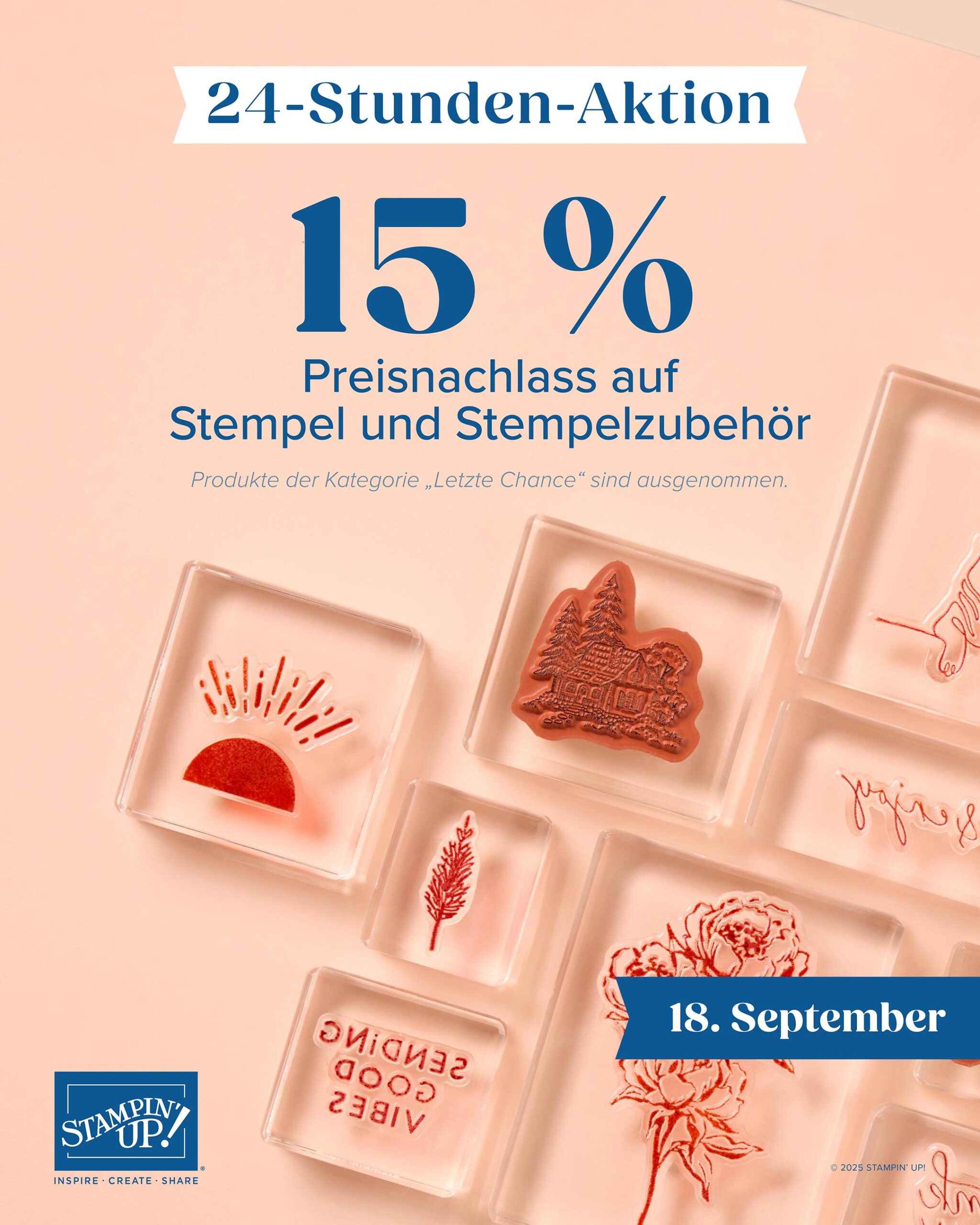 Mehr über den Artikel erfahren nur am Donnerstag – 24 Stunden Stampin‘ Up! Stempelaktion 15 % Rabatt sichern!