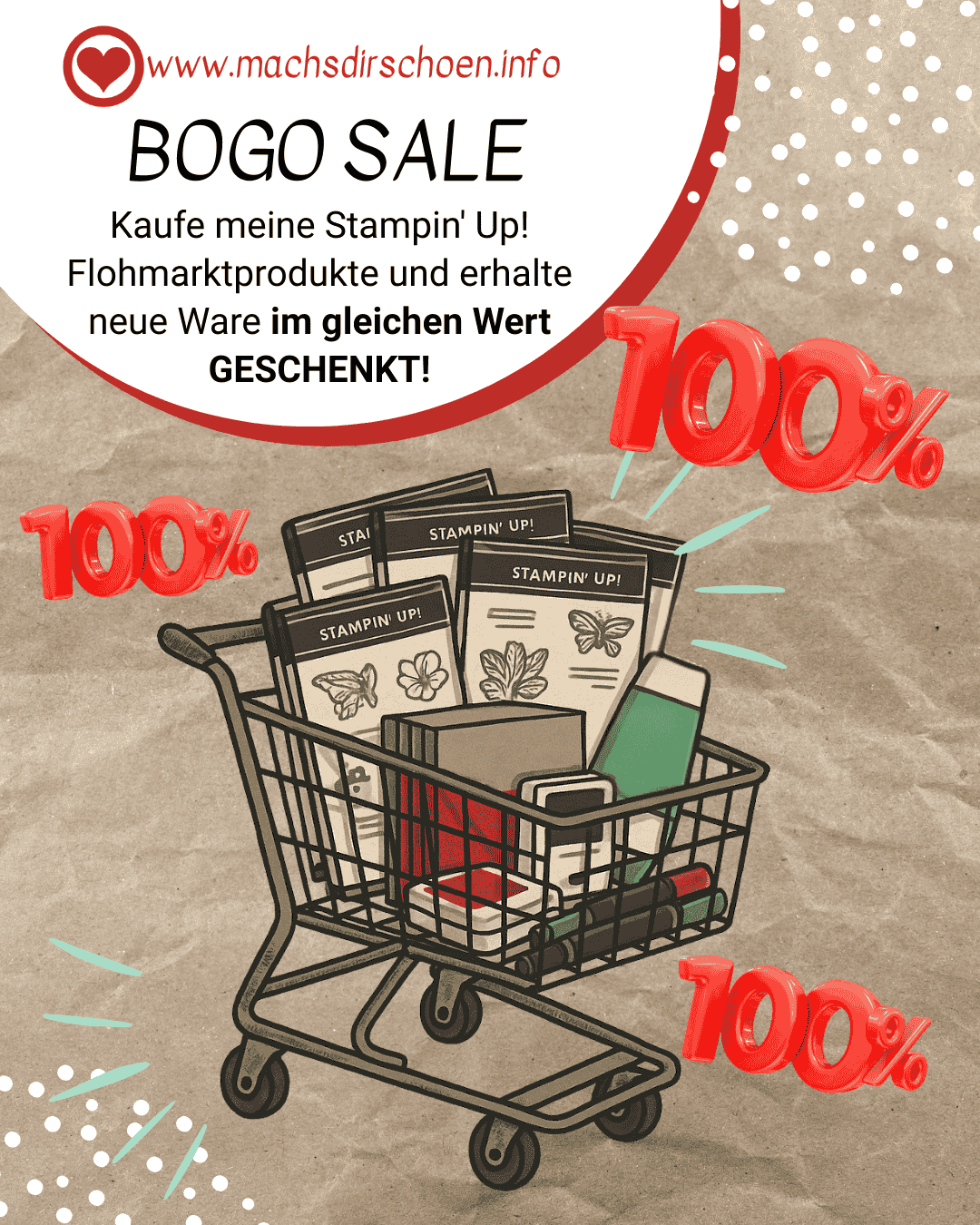 Mehr über den Artikel erfahren großer BOGO SALE – kaufe meine Stampin‘ Up! Flohmarktprodukte und erhalte neue Ware im gleichen Wert geschenkt – nur wenige Tage!