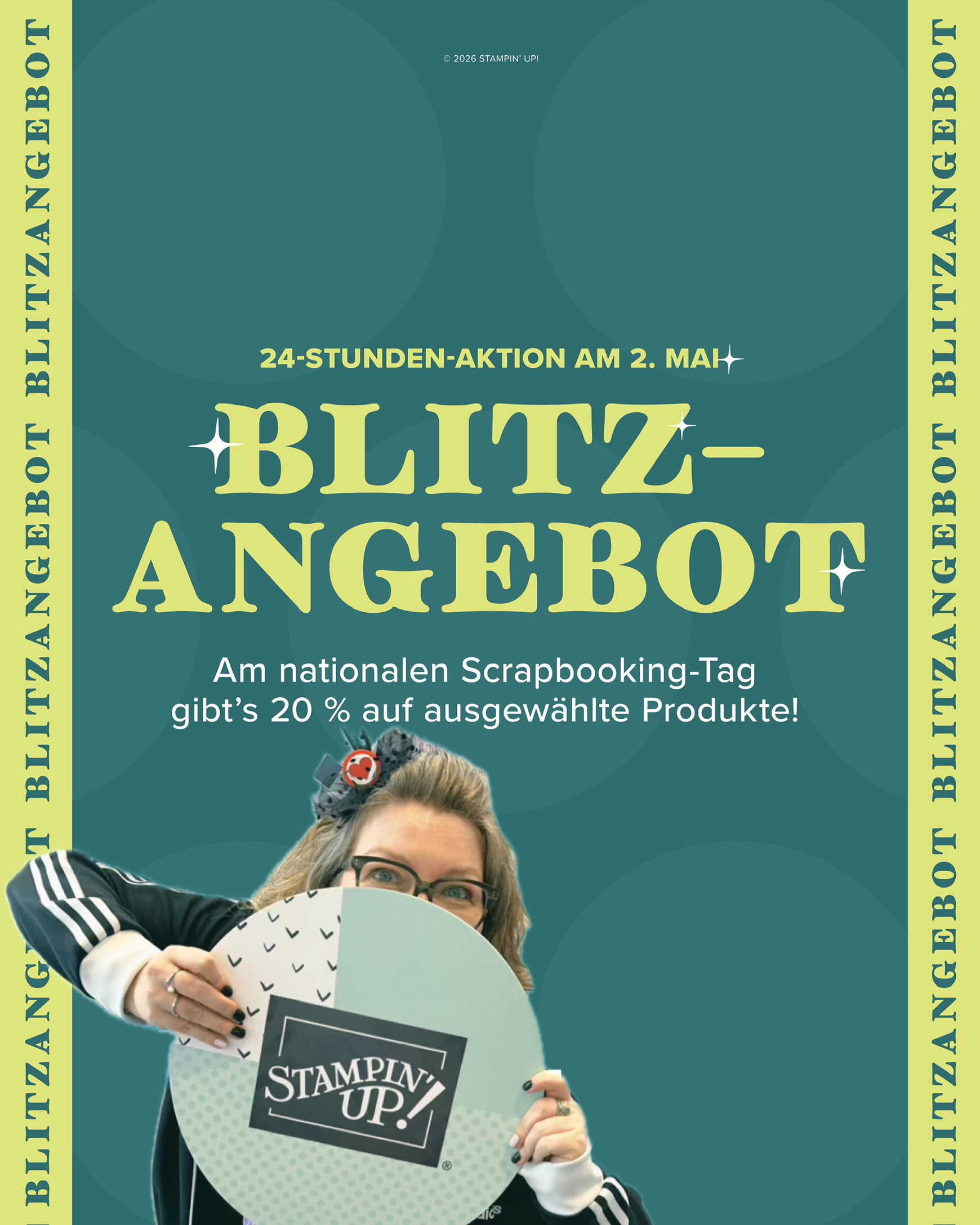 Mehr über den Artikel erfahren Blitzaktion bei Stampin’ Up! – ⏰ Schnell sein: 24 Stunden 20% Rabatt auf ausgewählte Produkte – 02. Mai 2026