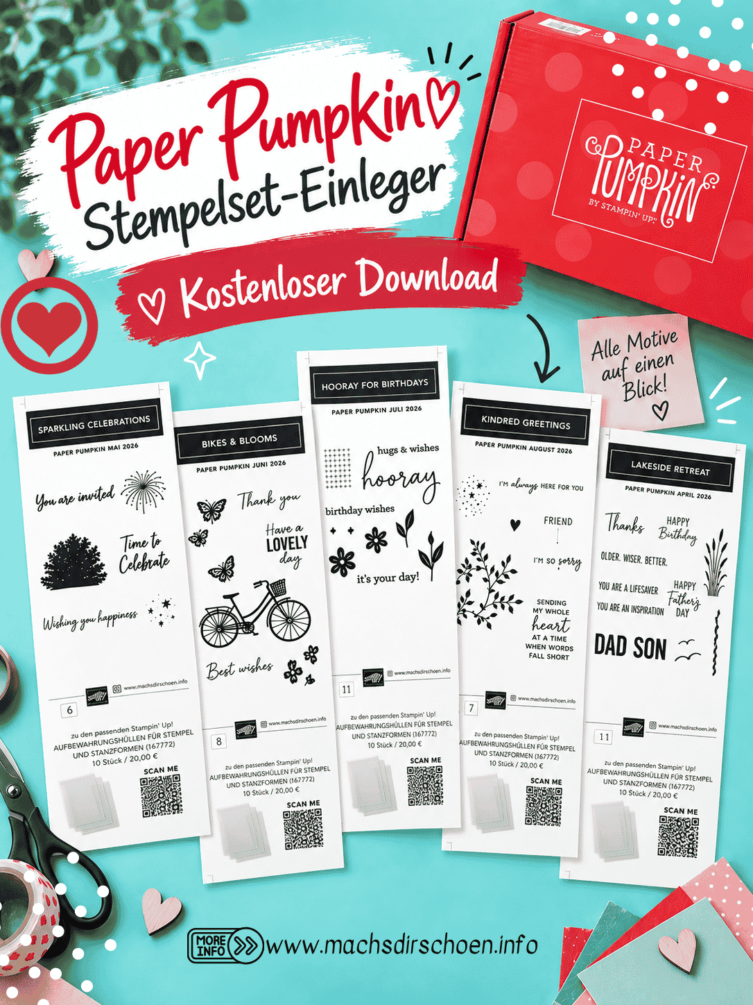 Mehr über den Artikel erfahren Paper Pumpkin Stempelset-Einleger zum kostenlosen Download