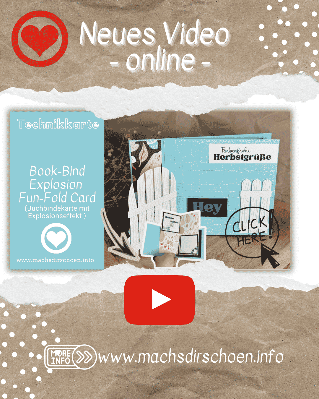 Mehr über den Artikel erfahren Book-Bind Explosion Fun-Fold Card (Buchbindekarte mit Explosionseffekt) mit Produkten von Stampin‘ Up! Kunstvolle Kürbisse